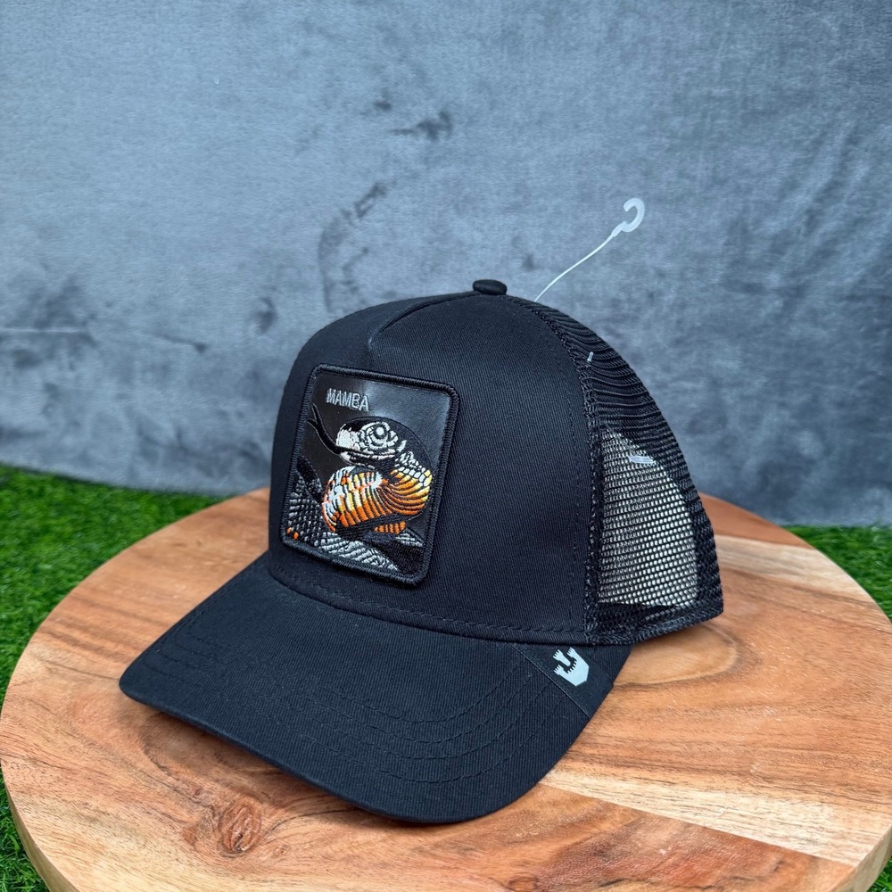 Goorin Bros The Farm Mamba Trucker Hat Mens One Size Black Mesh Snapback NWT